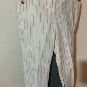 J. Crew Factory Ivory Pinstripe Women's Pants